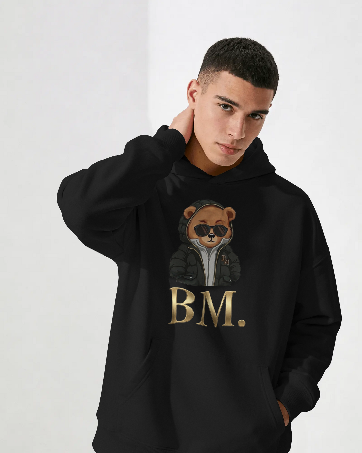 „STREET MASTER“ // BLACK PUFFER [V.1] – Heavyweight Hoodie