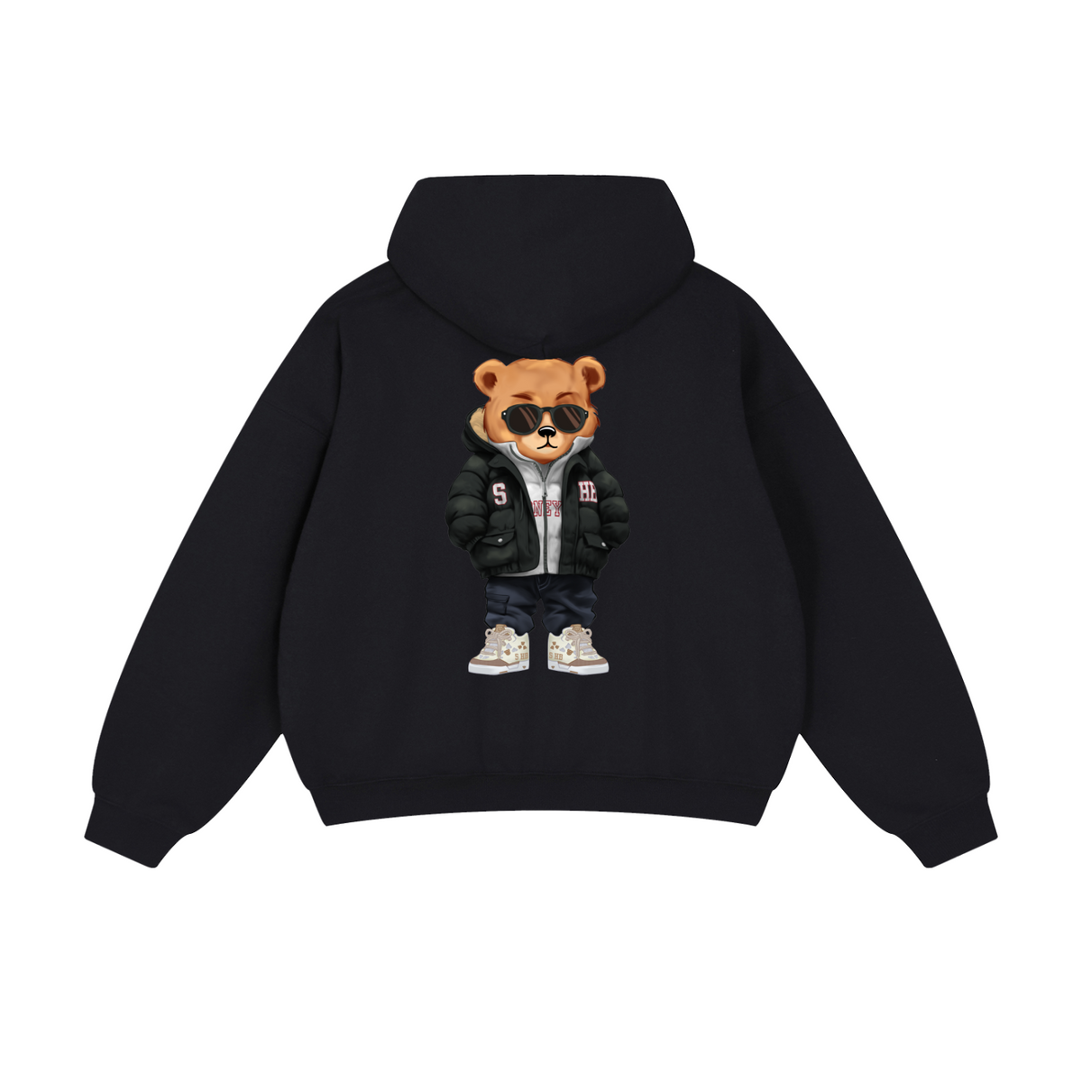 „STREET MASTER“ // BLACK PUFFER [V.1] – Heavyweight Hoodie